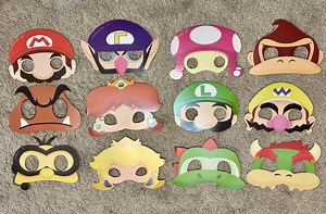 Super Mario Party Masks, Kids Birthday, 12-pack - Etsy