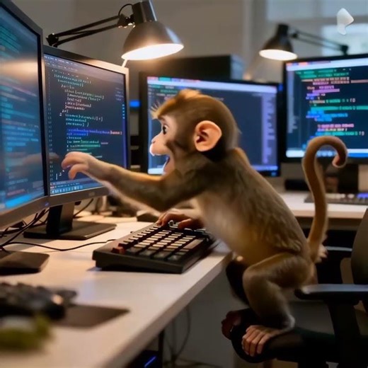 🐵💻 Monkey Programmer Struggles with Code! 🤣🔥 | Funny Short #ai