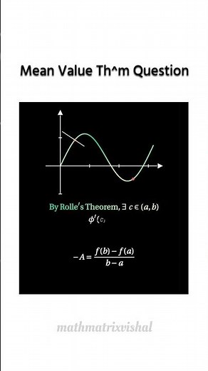 Mean Value Theorem Problem Solved | Concept & Application Explained #calculus #maths