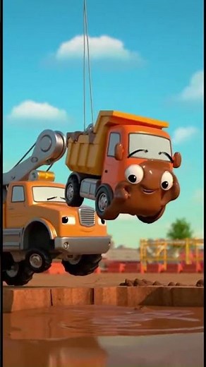 Tiny Dump Truck Trapped Deep in Mud Lake!QUATTRO Saves the Day!😱🚗#trucksforkids #carsforkids #trucks