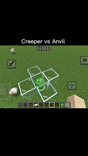 Creeper vs anvil #minecraft #shortsfeed #gaming