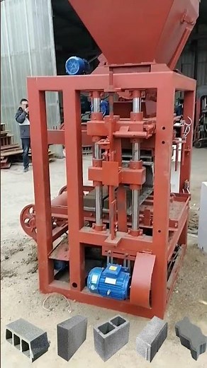 QT4 24 semi automatic concrete hollow block making machine for 6 inch cement blocks #machine