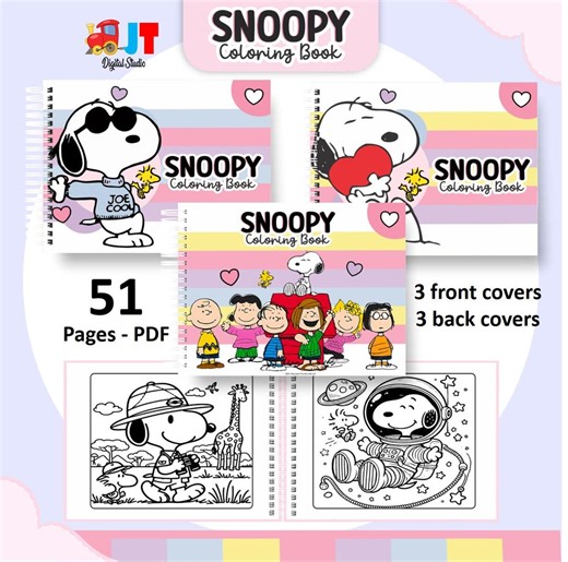 Snoopy Coloring Book for Kids L 51 Pages L PDF Printables - Etsy