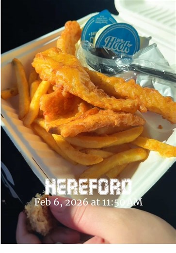 First Time Enjoying Fish and Chips at On the Hook