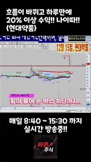 흐름 바뀌고 하루 만에 20% 이상 수익!! #shorts #주식단테 #비트코인 #종목분석 #현대약품