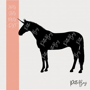 Plotter file unicorn warmblood, horse fantasy, téléchargement numérique (svg, png, jpg, dxf) - Etsy France