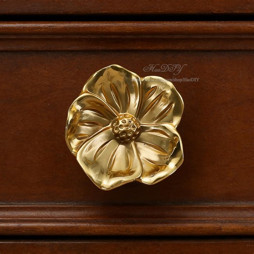 Brass Flower Cabinet Pulls Handle Knobs Unique Dresser Pulls Solid Brass Flower Drawer Pulls Brass Wardrobe Knobs Pulls Cabinet Hardware - Etsy UK
