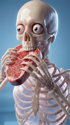 What if You Only Ate Raw Meat.... #3danimation #facts #science #humanbody