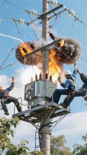 Massive Transformer Blast on Power Pole! ⚠️ #viralvideo #shortvideo #shorts