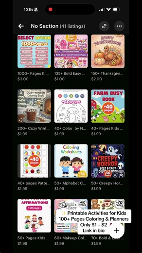 100 Printable Pages for Kids ✨ Coloring Books • Worksheets • Planners Fun activities to keep kids busy 🎨 Only $1–$2 Shop here 👇 Link in bio #etsyshop #printable #kidsactivities #coloringpages #kidsprintables