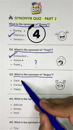 Can You Beat This Synonym Quiz? Part 2💀📖 #synonymsquiz #quizchallenge