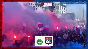 🔛 Départ du bus pour Saint-Etienne ! 🔴🔵 Merci à tous pour ce soutien incroyable ! 💪 🇬🇧 An incredible send-off ahead of the derby! | Olympique Lyonnais - OL