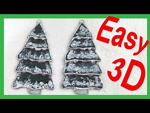 Beginner Stained Glass Video of 3D Snowy Evergreens