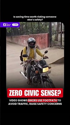 Video Shows Bikers Using Footpath to Avoid Traffic, Raising Safety Concerns