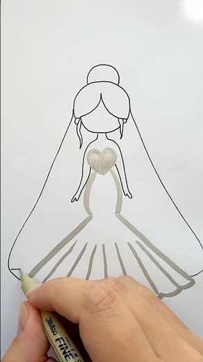 How to Draw a Beautiful Bride 👰 | Easy Step-by-Step Drawing for Kids