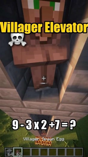 Minecraft Villager Elevator💀(Matadora) #minecraft