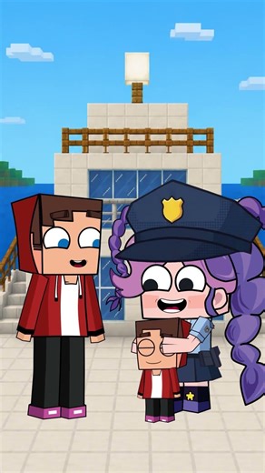 Officer Lily Lovebraids Replaced The Broken Boat With A Beautiful Yacht For JJ #shorts #minecraft