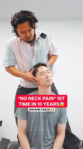 Dr. Alex Tubio D.C 🇵🇭 on Instagram: "1ST TIME his neck HASNT HURT in Years‼️😭 He thought he’d have to live with this pain forever, but knew he needed the right chiropractor. His first chiropractic adjustment with Dr. Tubio finally gave him the pain relief that he needed. Watch his insane reaction in this satisfying video. #NeckPain #need #Chiropractor #Chiropractic #satisfying"