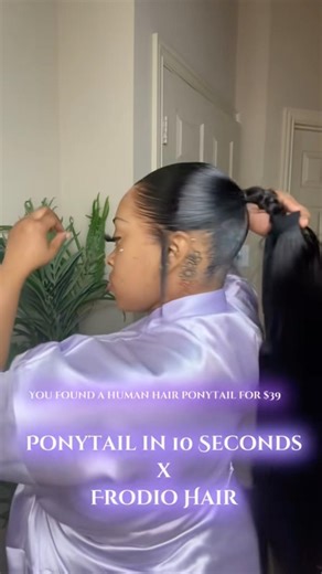 Human Hair Drawstring Ponytails 😍 10 Second install! #drawstringponytail #ponytail #sleekponytail