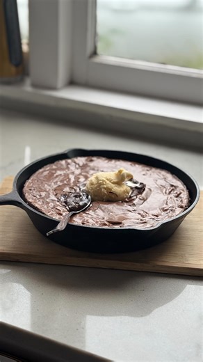 Braeside Bakery | Perfect Sunday evening treat Hot skillet brownie fresh out of the oven, packed with double chocolate and toasted pecans. Crisp edges,... | Instagram
