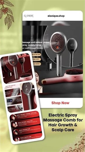 Electric Spray Massage Comb for Hair Growth & Scalp Care