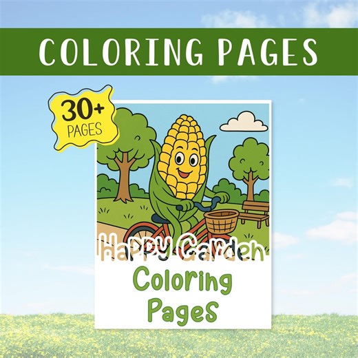 Happy Garden Coloring Pages, Encourage HEALTHY Eating for Kids, Instant Download, Printable Coloring Sheets, Veggie Theme - Etsy