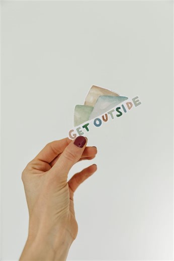 Get Outside Sticker, Cute Sticker, Waterproof Vinyl for Laptop, Kindle, Water Bottle, Dishwasher Safe, Matte Computer Sticker - Etsy