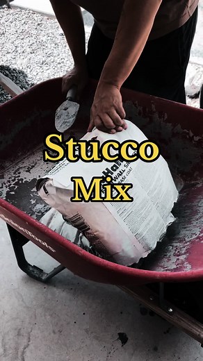 Mixing Stucco for the first time #stucco#diy#backyardmakeover#outdoorkitchen