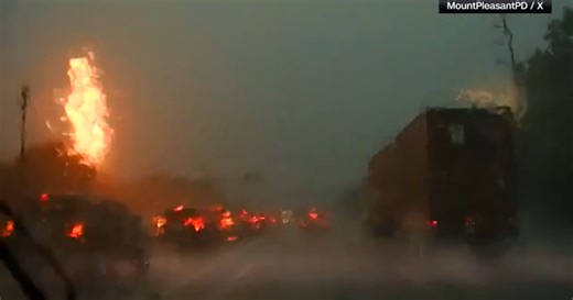 Lightning strike causes massive explosion