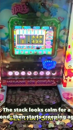 One More Coin... Can It Fall? | Real Arcade Coin Pusher | #coinpusher #shorts