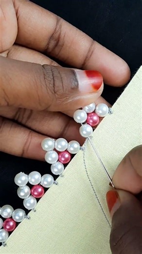 beautiful and unique lace border design tutorial #embroidech #fblifestyel #reelsvideoシ #stitch