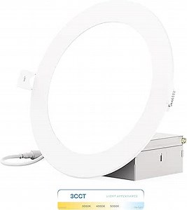 INFIBRITE 6 Inch 3CCT Selectable 12W 1050LM Thin LED Ceiling Light Kit, Dimmable, Wet Rated