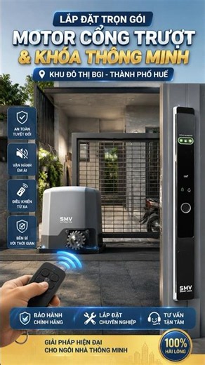 Combo Cổng Tự Động & Khóa SMV 3D Face ID tại BGI An Cựu Huế 🏠 #smartviewhue #congtudonghue