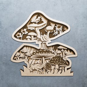 Mushroom 5 Layer Art Piece | SVG Laser Cut Digital Vector File - Etsy