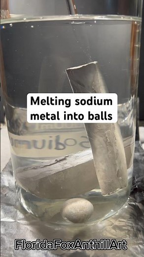 Melting sodium metal into balls #experiment #satisfying #Science #Sodium
