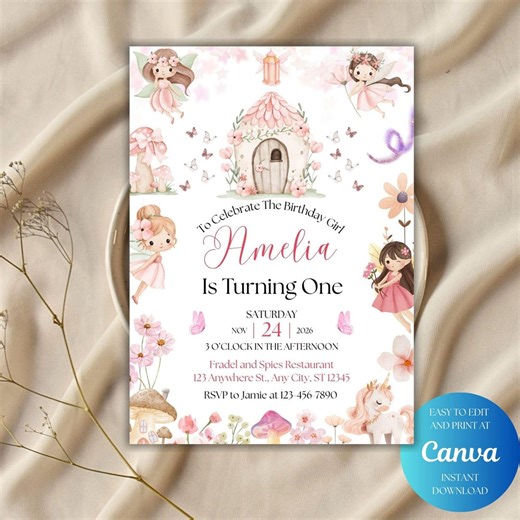 Princess Birthday Invitation Card | Editable Any Age Royal Theme Party Invite | Canva Template | Royal Princess Birthday | Instant Download - Etsy