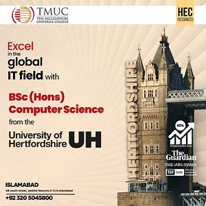 Pursue a degree in BSc (Hons) Computer Science from the University of Hertfordshire at TMUC. Gain international recognition and expertise in the IT field and get ready to be a part of a prestigious academic community. Apply now: https://tmuc.edu.pk/apply-now-tmuc/ Or call: 0320 5045800, 03033332448, 051-111-118-682 #TMUC #ComputerScience #IT #usareels H #AdmissionsOpen2024 #FutureLeaders #Education #Degree #HECRecognized | TMUC Islamabad | Facebook