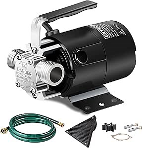 Water Transfer Pump, 115V 330GPH Portable Electric Utility Water Pump with 6' Water Hose Kit, Low Suction Water Removal for Water Beds, Garden, Ponds, Pool, Rain Barrel, Aquariums, and More