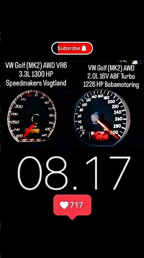 1300HP VR6 vs 1226HP 16V Turbo Golf MK2 Top Speed Run! 🏁