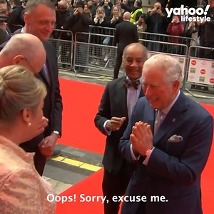 "Oops!" Watch Prince Charles avoid handshakes at an awards show in London amid the spread of coronavirus. 🚫🤝 | In The Know Now