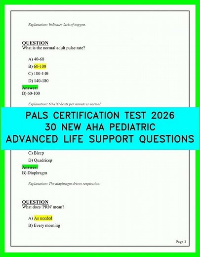 PALS Certification 2026: 30 New AHA Pediatric Advanced Life Support Questions