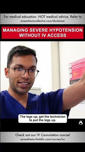 Managing Severe Hypotension Without IV Access | #shorts #ivcannulation #anesthesiology #nurse
