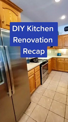 Recap of everything I've done on the kitchen remodel. Demo, install @lily.ann.cabinets , install butcher block countertops, new backsplash and flooring. Refinishing the island is next. #thedailydiy #diy #doityourself #diyproject #reno #customcabinets #butcherblockcounters #tilebacksplash #luxuryvinylplank #lilyanncabinets #kitchenremodel