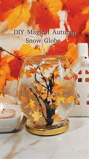 8.2M views · 129K reactions | DIY Magical Autumn Snow Globe ✨ #craft #creative #magical #diy #autumn #autumnglobe #falldecor #decoration #autumndecor #easy #falldiy #reels #snowglobe | Art is life | Facebook