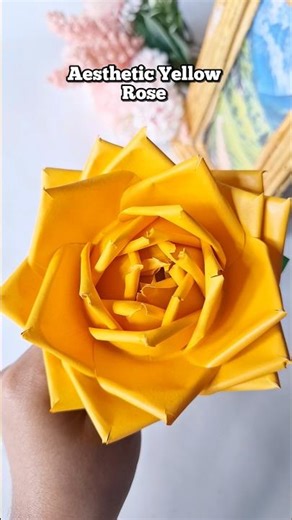 Aesthetic yellow Rose 🌹 | paper flower | diy Rose Tutorial #diy #craftideas #viralshorts #shorts