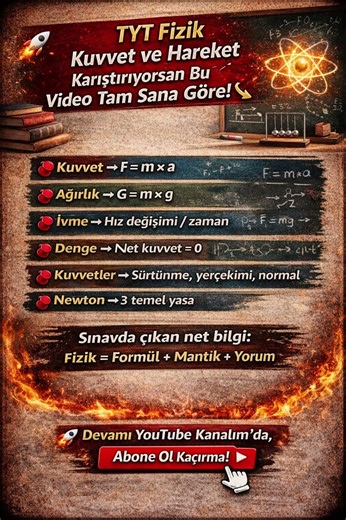 TYT Fizik:Kuvvet ve Hareket Önemli Konular