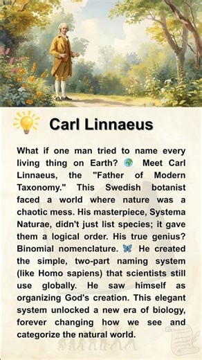 Carl Linnaeus #shorts #shortvideo #history #science #biography #linnaeus #taxonomy