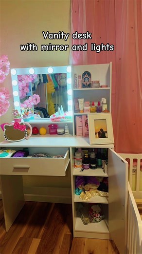 Vanity Desk with Mirror and Lights for Makeup
