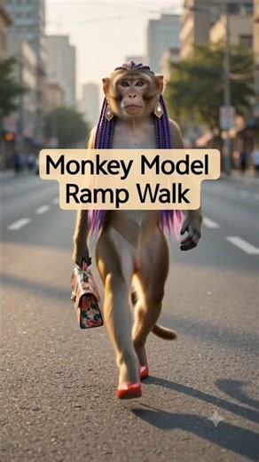 Monkey Model Ramp Walk Leaves Villager Speechless 😂🐒✨ #Shorts #FunnyVideo