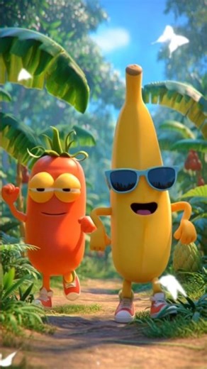 Kela aur Aalu ki Masti! 🍌🥔 Dancing Vegetables #trending #cute #kidsvideo #cute #funny #cartoon